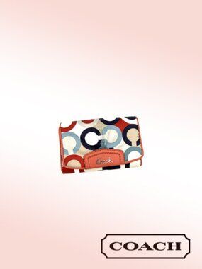 Coach Ashley Op Art Signature Wallet – Multicolor Scarf Print *Clearance Rack*